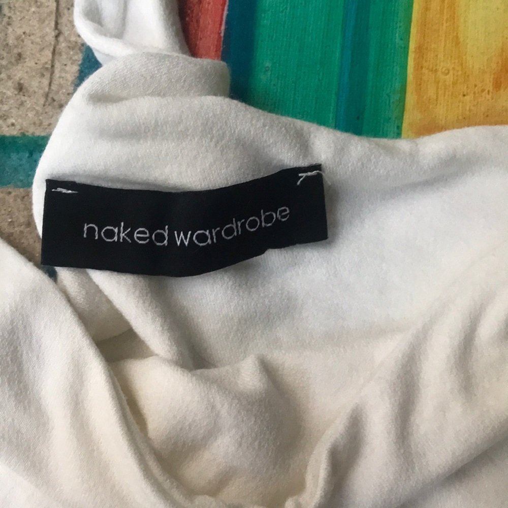 Naked Wardrobe White Crop Top with Collar - Picture 3 of 3